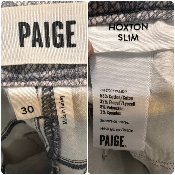 Paige Hoxton Slim Snake Print Pants Womens 30 Gray High Rise Straigh Leg Western - Picture 5 of 14
